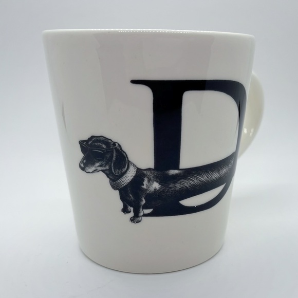 Williams Sonoma Set of 2 Rory Dobner Diamond Dog Dachshund Collectable Mugs - Picture 4 of 14